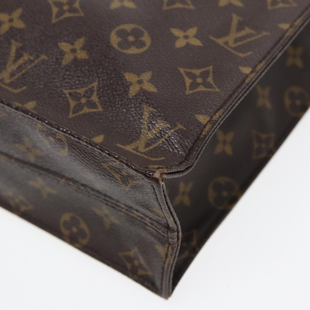 LOUIS VUITTON Monogram Sac Plat Hand Bag M51140 LV Auth 83776