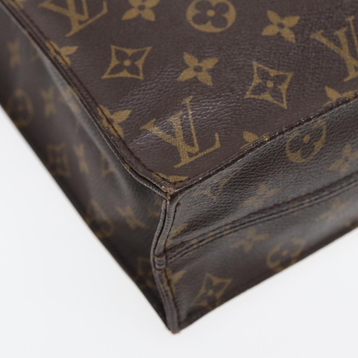 LOUIS VUITTON Monogram Sac Plat Hand Bag M51140 LV Auth 83776