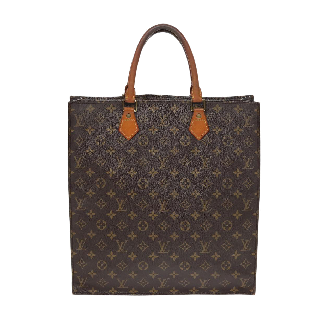 LOUIS VUITTON Monogram Sac Plat Hand Bag M51140 LV Auth 83776