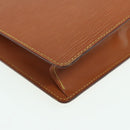 LOUIS VUITTON Epi Pochette Homme Clutch Bag Brown Zipang gold M52528 Auth 83787-16