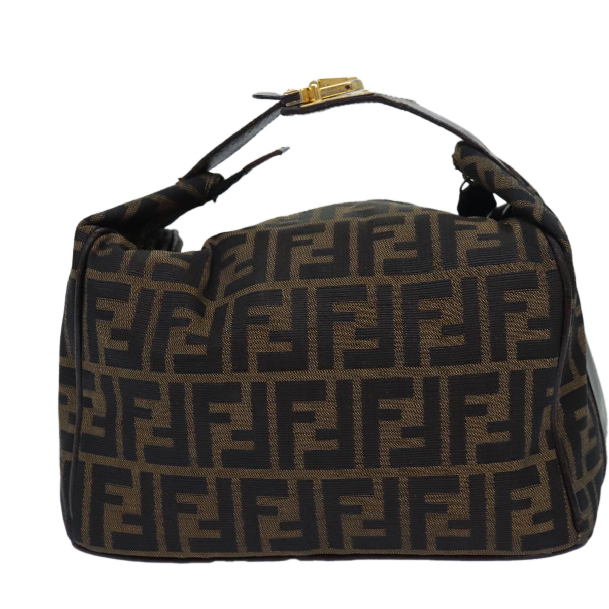 FENDI Zucca Canvas Vanity Hand Bag Brown Auth 83809 - 0