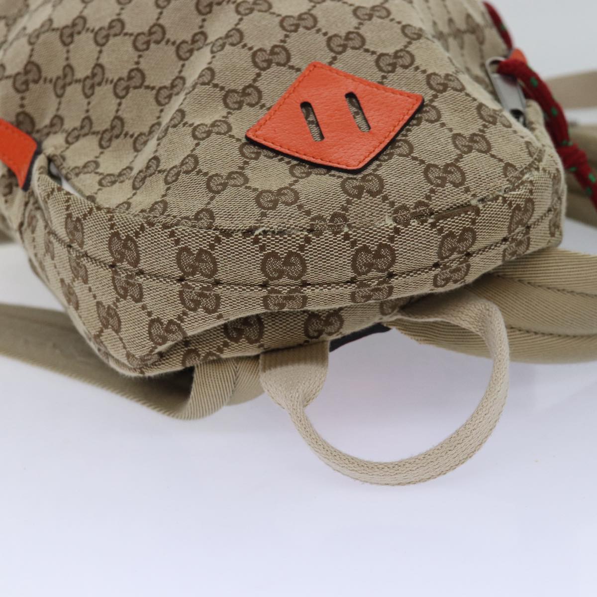 GUCCI THE NORTH FACE GG Backpack Beige Orange 650288 GY5TN 8893 Auth 83811