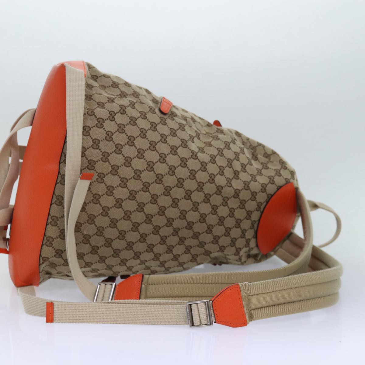 GUCCI THE NORTH FACE GG Backpack Beige Orange 650288 GY5TN 8893 Auth 83811