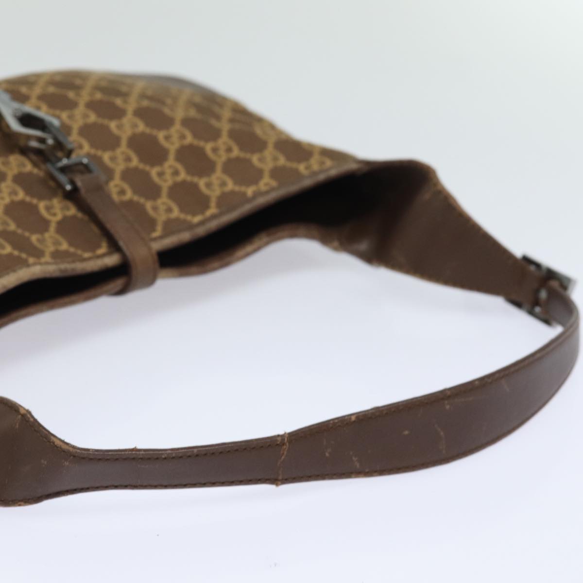 GUCCI GG Canvas Jackie Shoulder Bag Brown Auth 83815