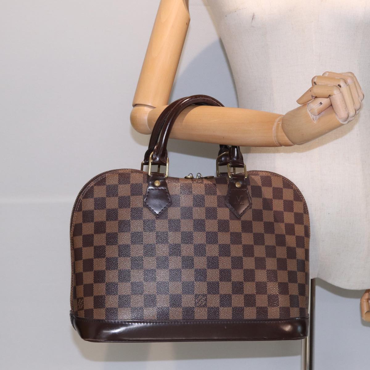 LOUIS VUITTON Damier Ebene Alma Hand Bag N51131 LV Auth 83830