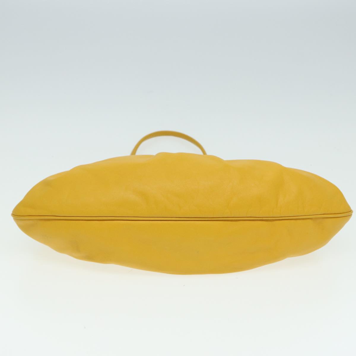 FENDI Hand Bag Leather Yellow Auth 83832