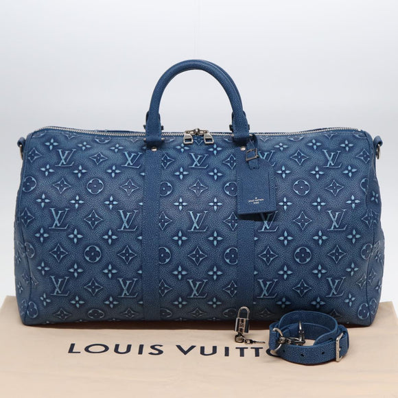 LOUIS VUITTON Monogram Cowhide Keepall Bandouliere 50 Bag M21375 LV Auth 83834S