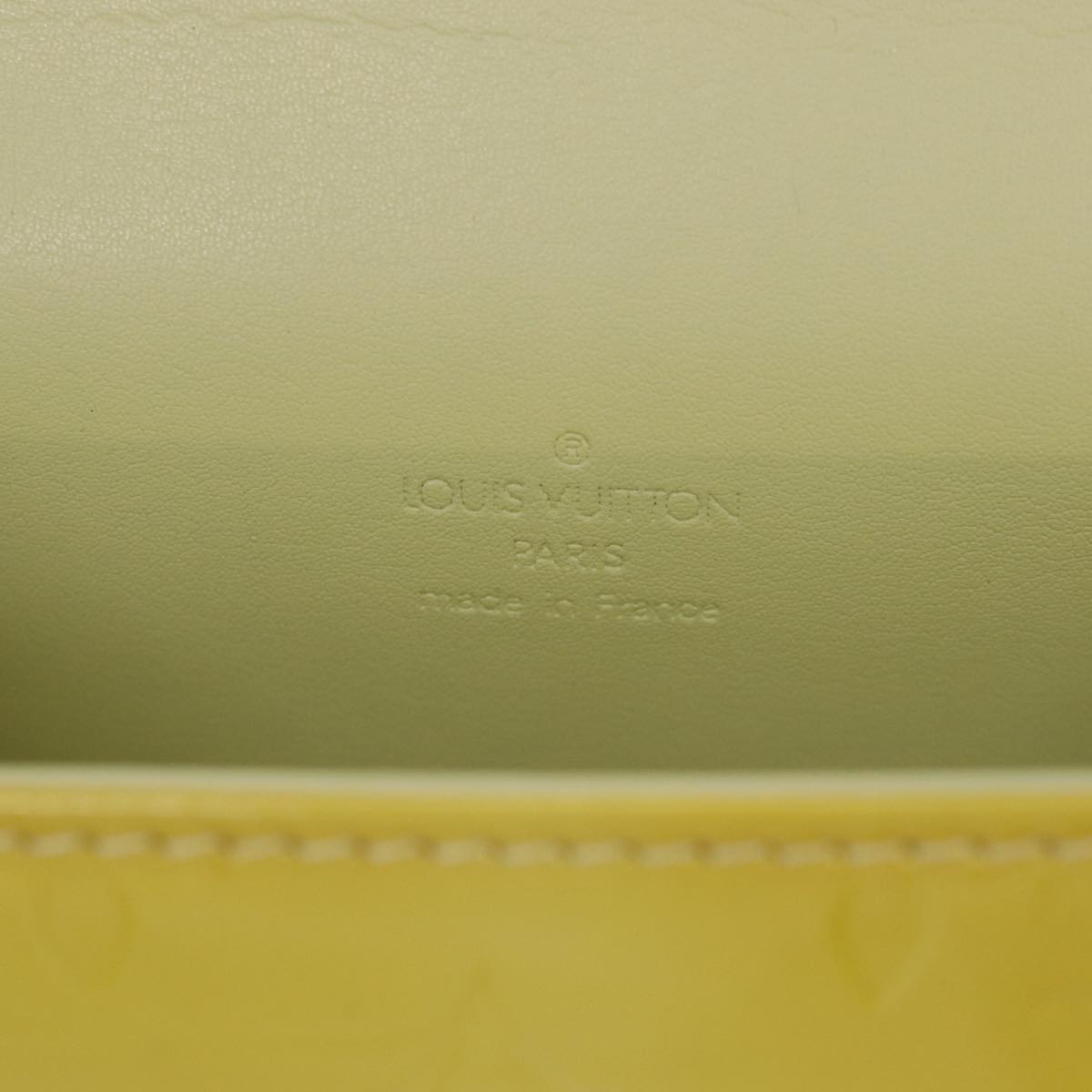 LOUIS VUITTON Monogram Vernis Spring Street Bag Lime Yellow M91068 Auth 83865