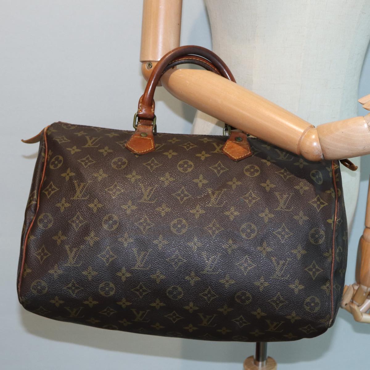 LOUIS VUITTON Monogram Speedy 35 Hand Bag M41524 LV Auth 83911