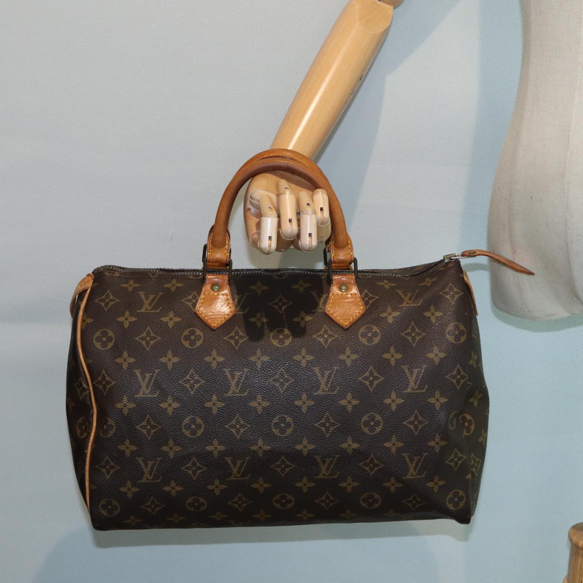 LOUIS VUITTON Monogram Speedy 35 Hand Bag M41524 LV Auth 83912