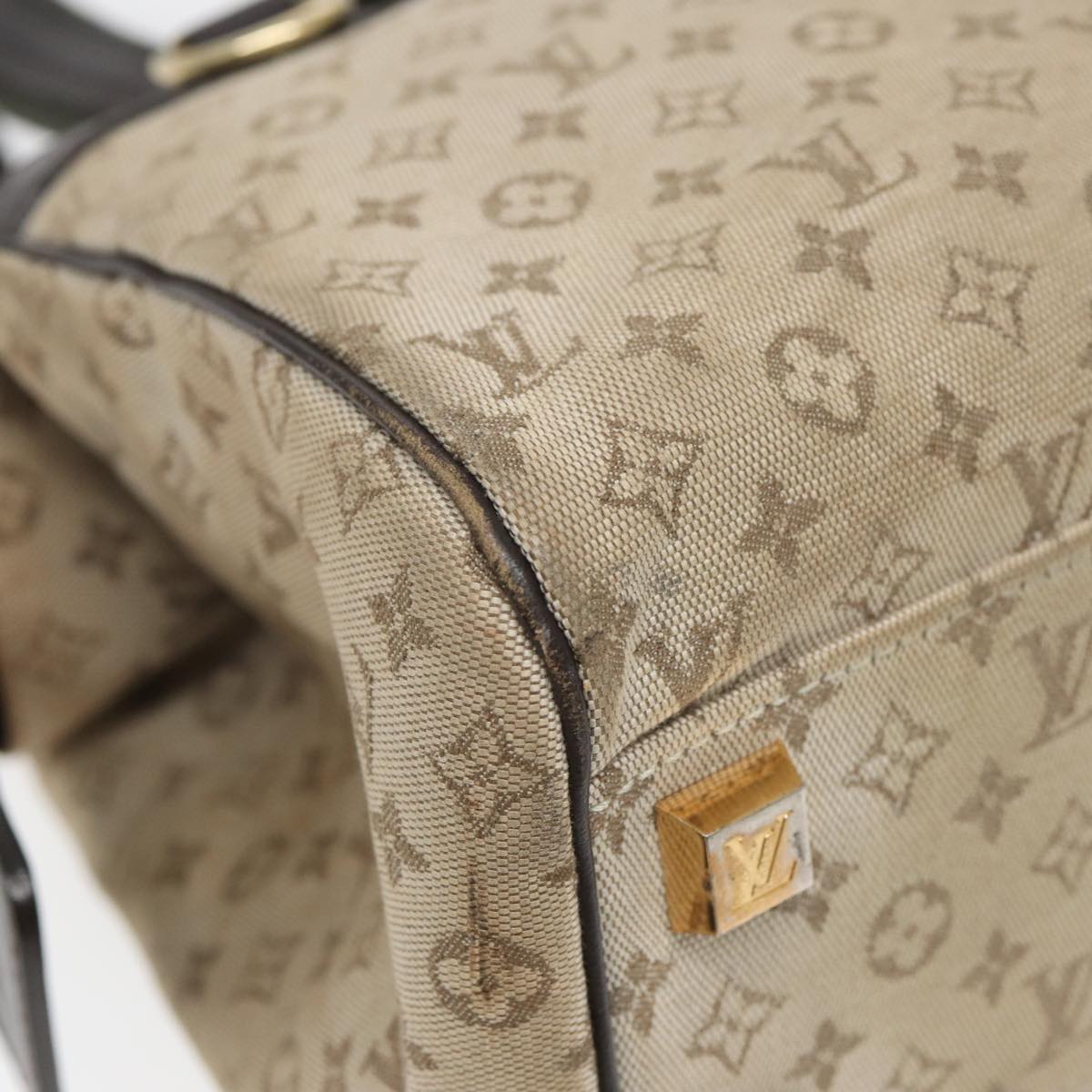 LOUIS VUITTON Monogram Mini Josephine PM Hand Bag Khaki M92215 LV Auth 83921