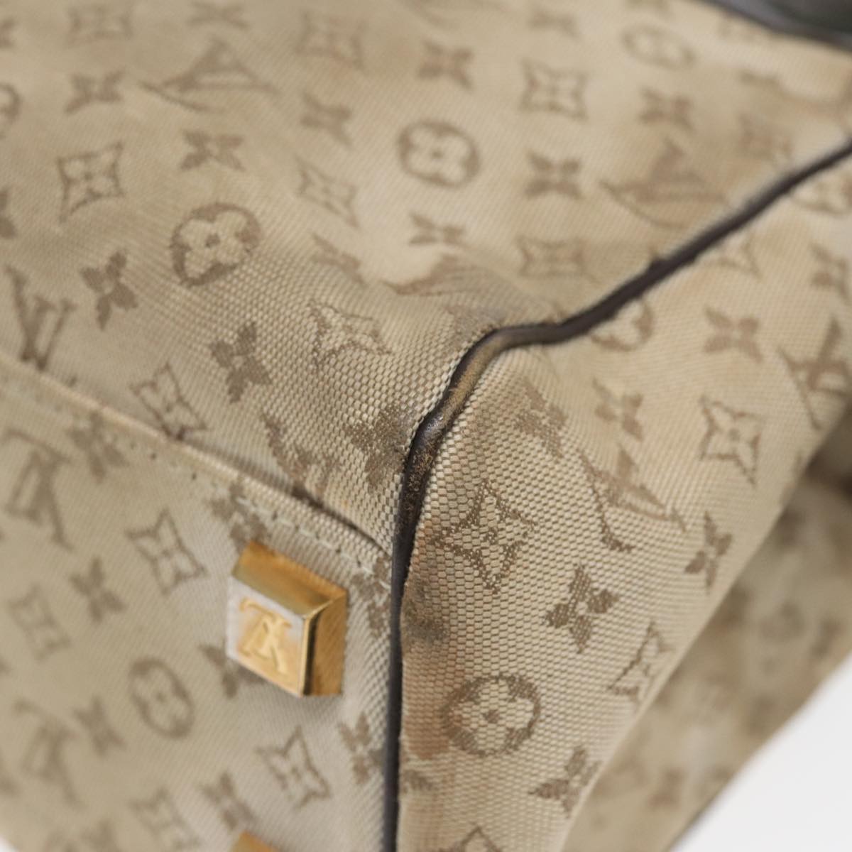 LOUIS VUITTON Monogram Mini Josephine PM Hand Bag Khaki M92215 LV Auth 83921