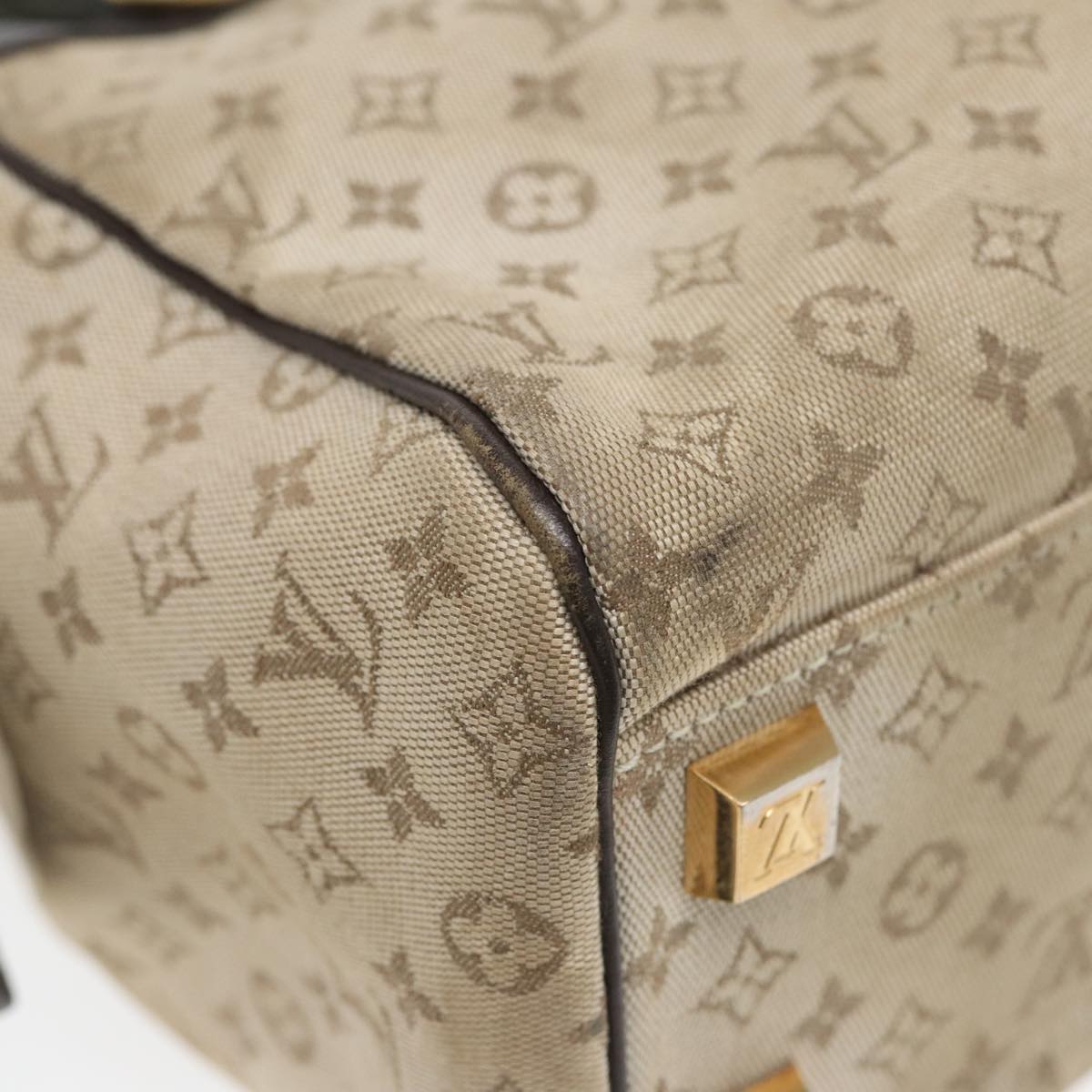 LOUIS VUITTON Monogram Mini Josephine PM Hand Bag Khaki M92215 LV Auth 83921