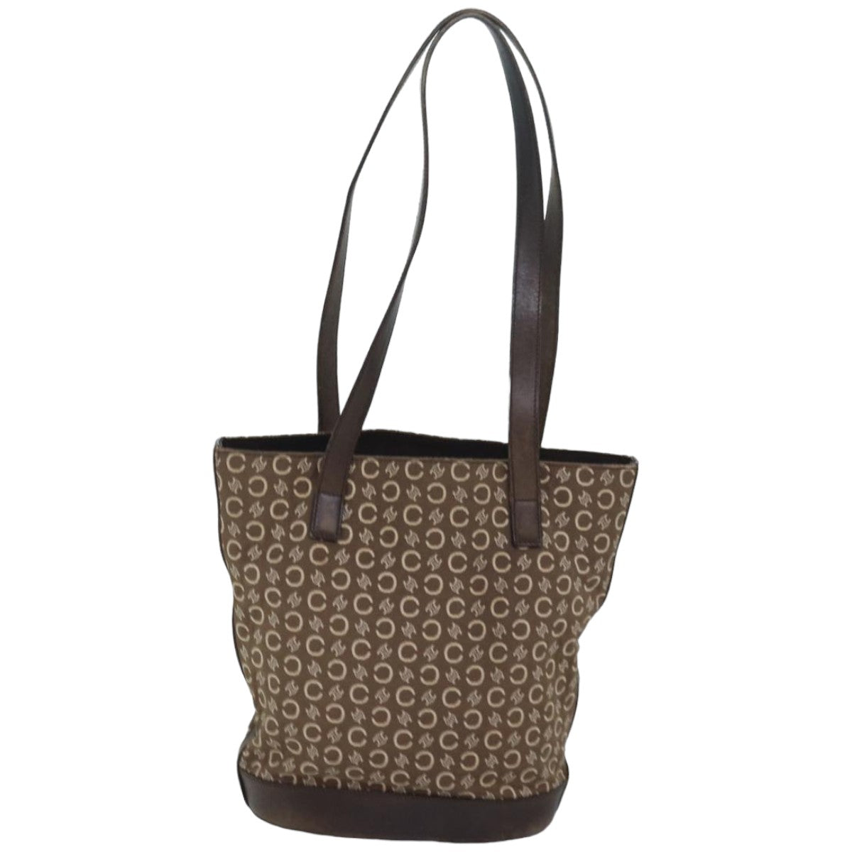 CELINE C Macadam Canvas Tote Bag Brown Auth 83929