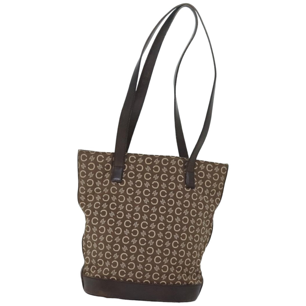 CELINE C Macadam Canvas Tote Bag Brown Auth 83929