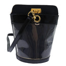 Salvatore Ferragamo Gancini Shoulder Bag Vinyl Black Auth 83932-1