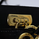 Salvatore Ferragamo Gancini Shoulder Bag Vinyl Black Auth 83932-10
