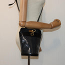Salvatore Ferragamo Gancini Shoulder Bag Vinyl Black Auth 83932-19