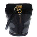 Salvatore Ferragamo Gancini Shoulder Bag Vinyl Black Auth 83932-13