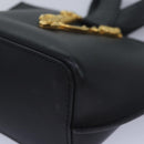 VERSACE Hand Bag Leather 2way Black Auth 83933-9