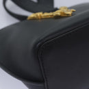 VERSACE Hand Bag Leather 2way Black Auth 83933-14