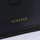 VERSACE Hand Bag Leather 2way Black Auth 83933-17