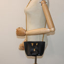 VERSACE Hand Bag Leather 2way Black Auth 83933-22