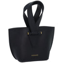 VERSACE Hand Bag Leather 2way Black Auth 83933-2