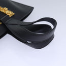 VERSACE Hand Bag Leather 2way Black Auth 83933-7