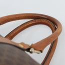 CELINE Macadam Canvas Boston Bag PVC Leather Brown Auth 83945-14