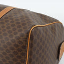 CELINE Macadam Canvas Boston Bag PVC Leather Brown Auth 83945-18