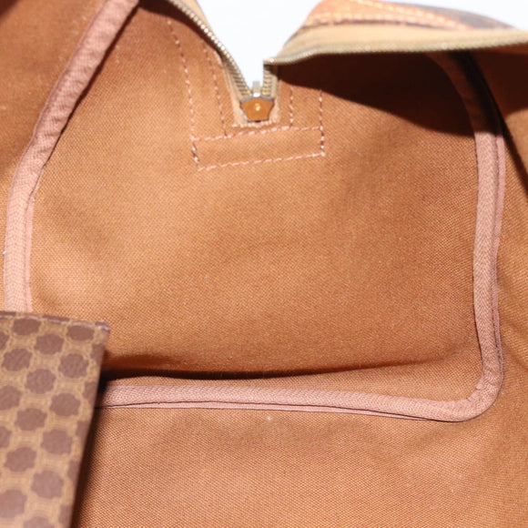 CELINE Macadam Canvas Boston Bag PVC Leather Brown Auth 83945