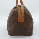 CELINE Macadam Canvas Boston Bag PVC Leather Brown Auth 83945-3