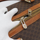 CELINE Macadam Canvas Boston Bag PVC Leather Brown Auth 83945-8