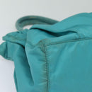 PRADA Hand Bag Nylon 2way Turquoise Blue Auth 83957-14