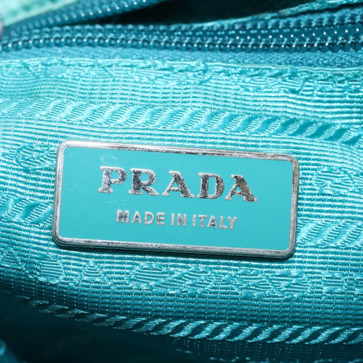 PRADA Hand Bag Nylon 2way Turquoise Blue Auth 83957