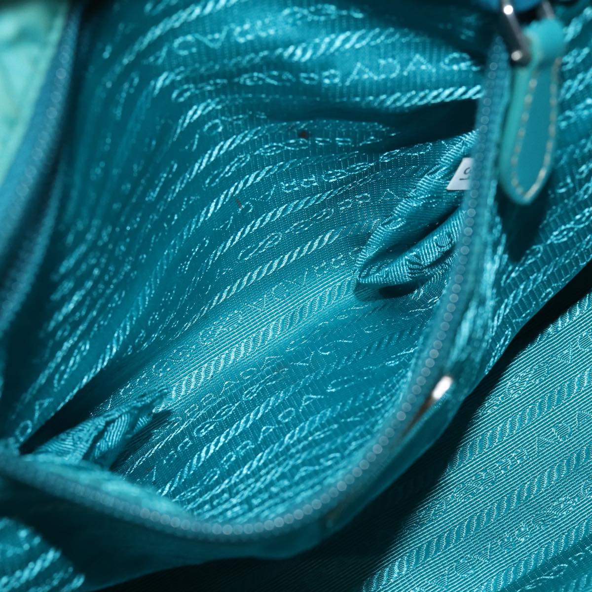 PRADA Hand Bag Nylon 2way Turquoise Blue Auth 83957