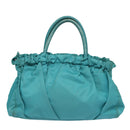 PRADA Hand Bag Nylon 2way Turquoise Blue Auth 83957-2