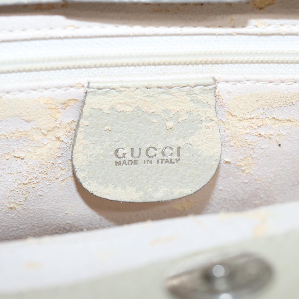 GUCCI Hand Bag Leather White 000 2058 0307 5 Auth 83960