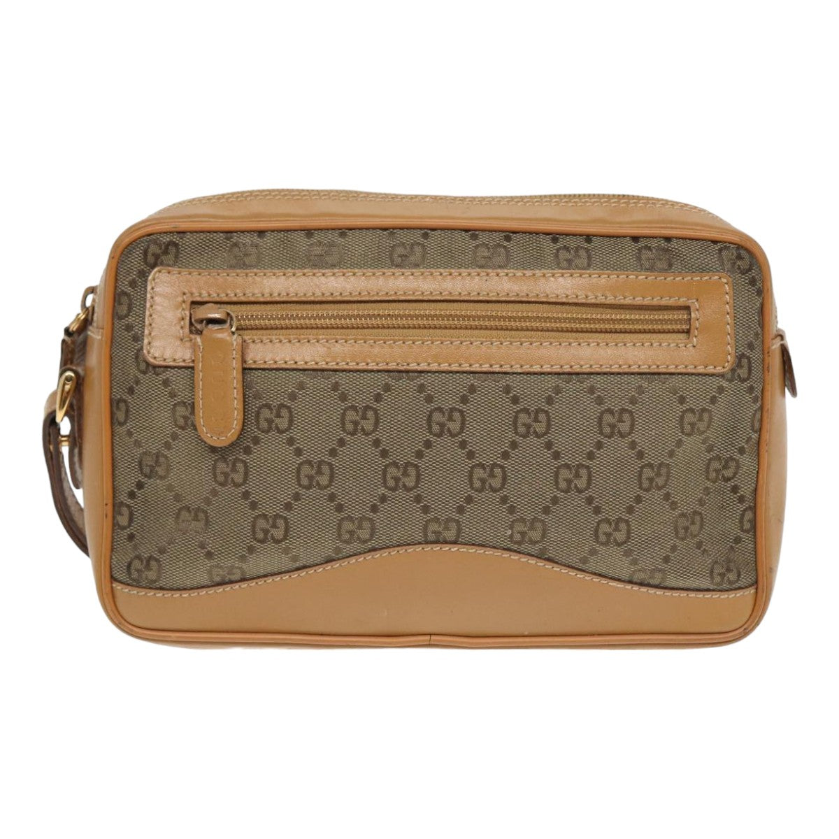 GUCCI GG Canvas Clutch Bag Beige 018 3754 3642 Auth 83962