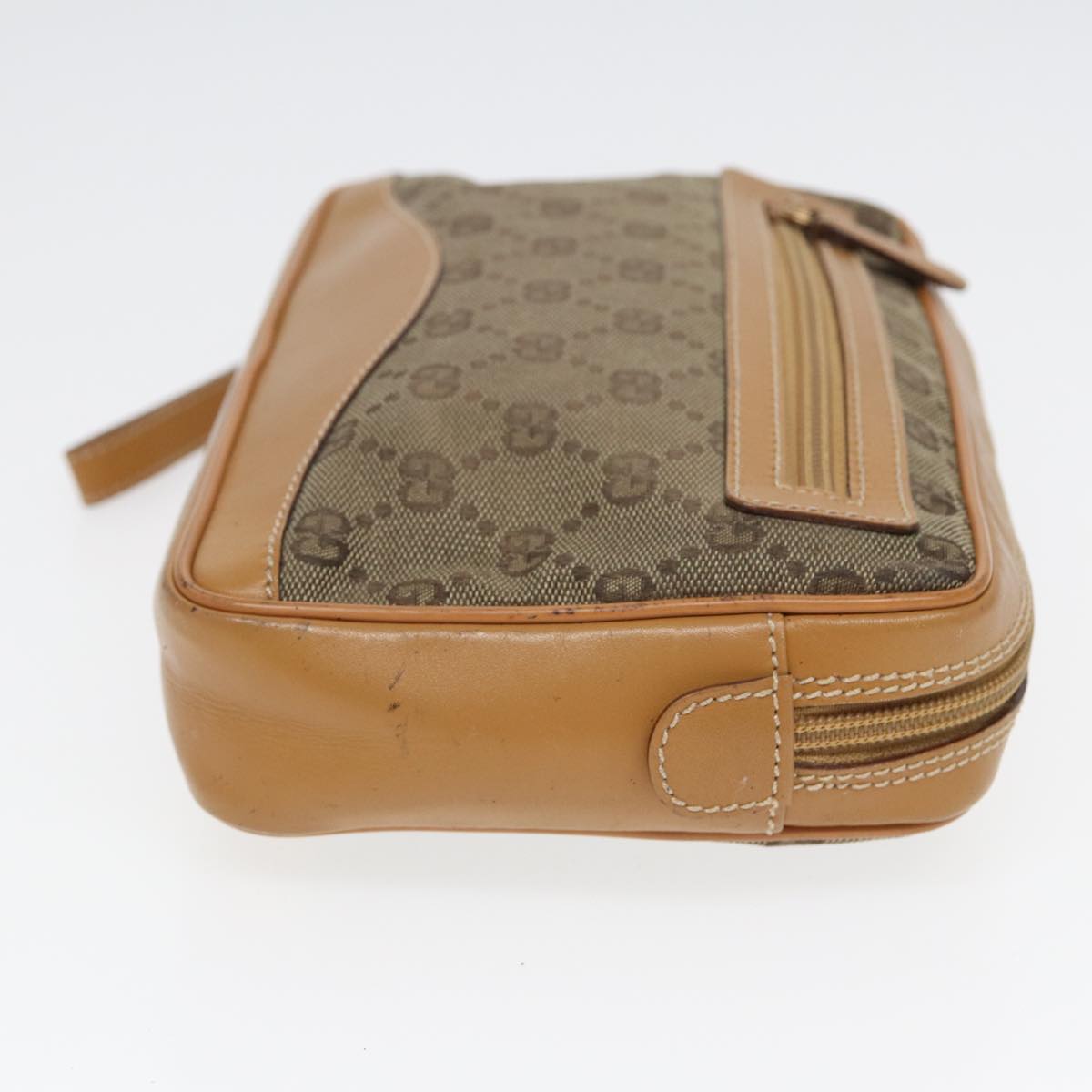 GUCCI GG Canvas Clutch Bag Beige 018 3754 3642 Auth 83962