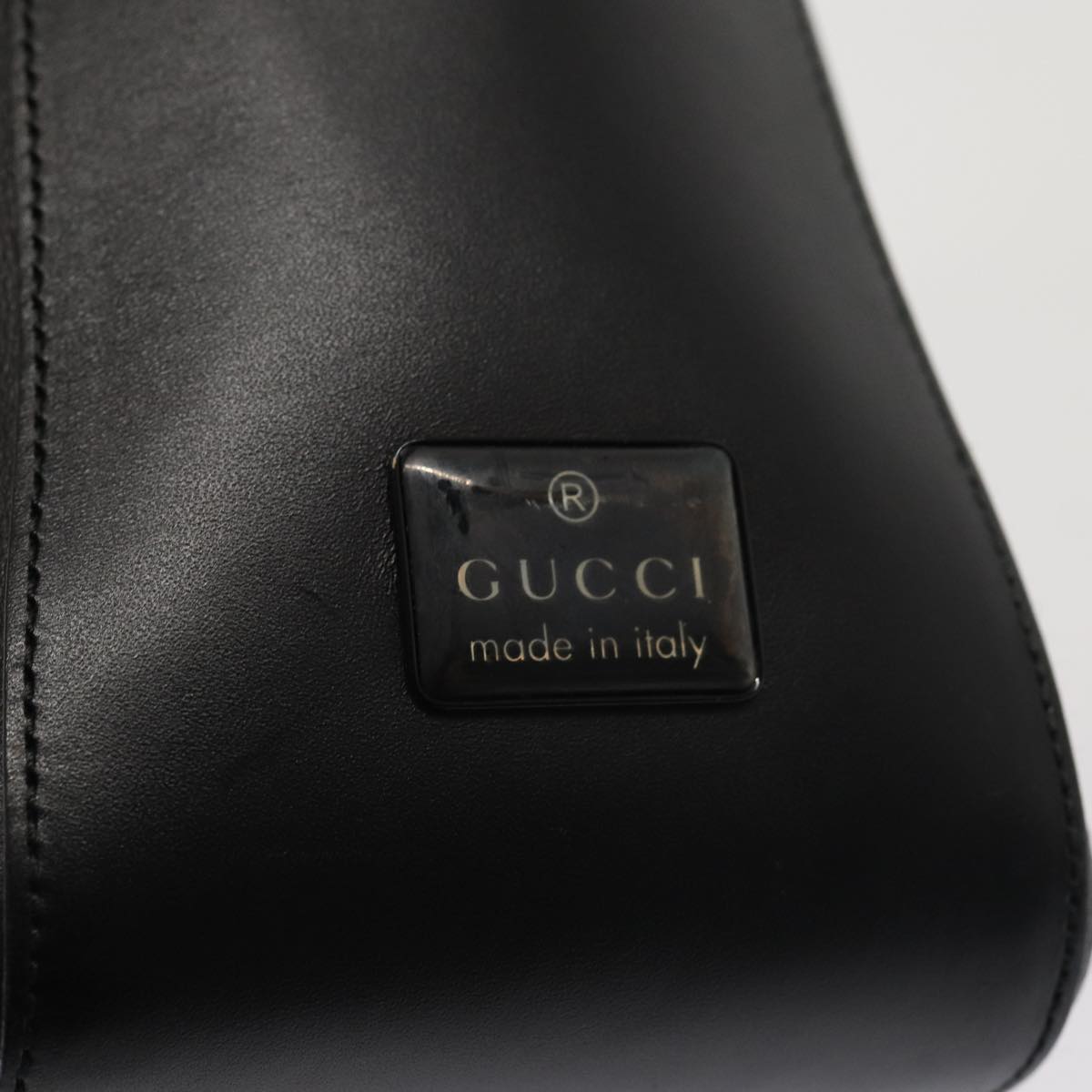 GUCCI Shoulder Bag Leather Black Silver 001 3766 3444 Auth 83972