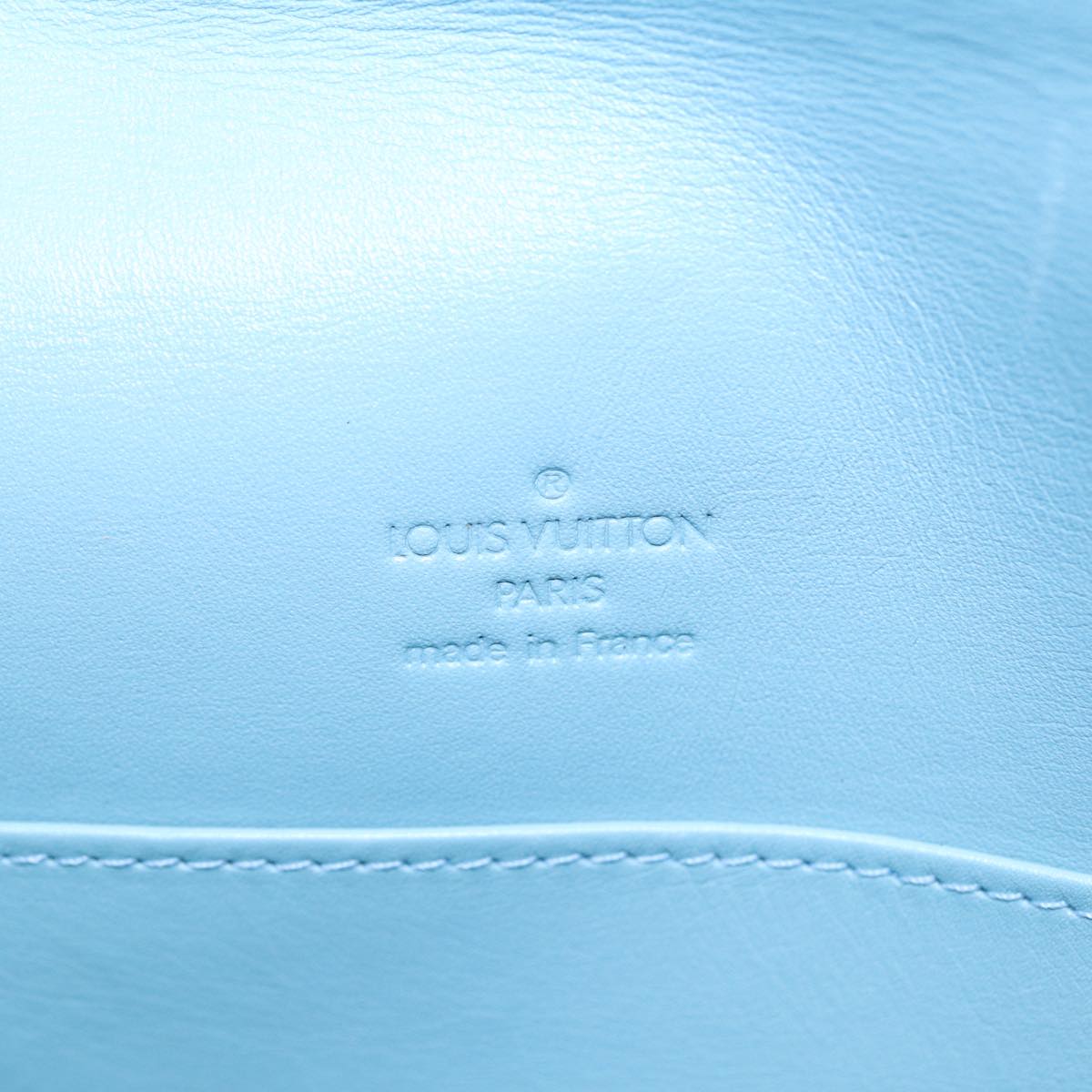 LOUIS VUITTON Monogram Vernis Thompson Street Bag Baby Blue M91009 LV Auth 83979