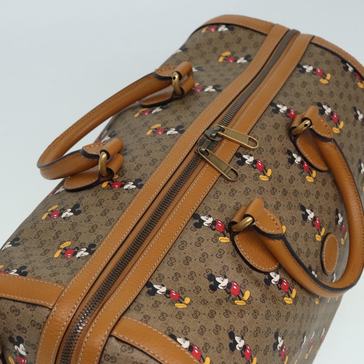 GUCCI Micro GG Supreme Disney Collaboration Bag PVC Brown 547953 Auth 83984