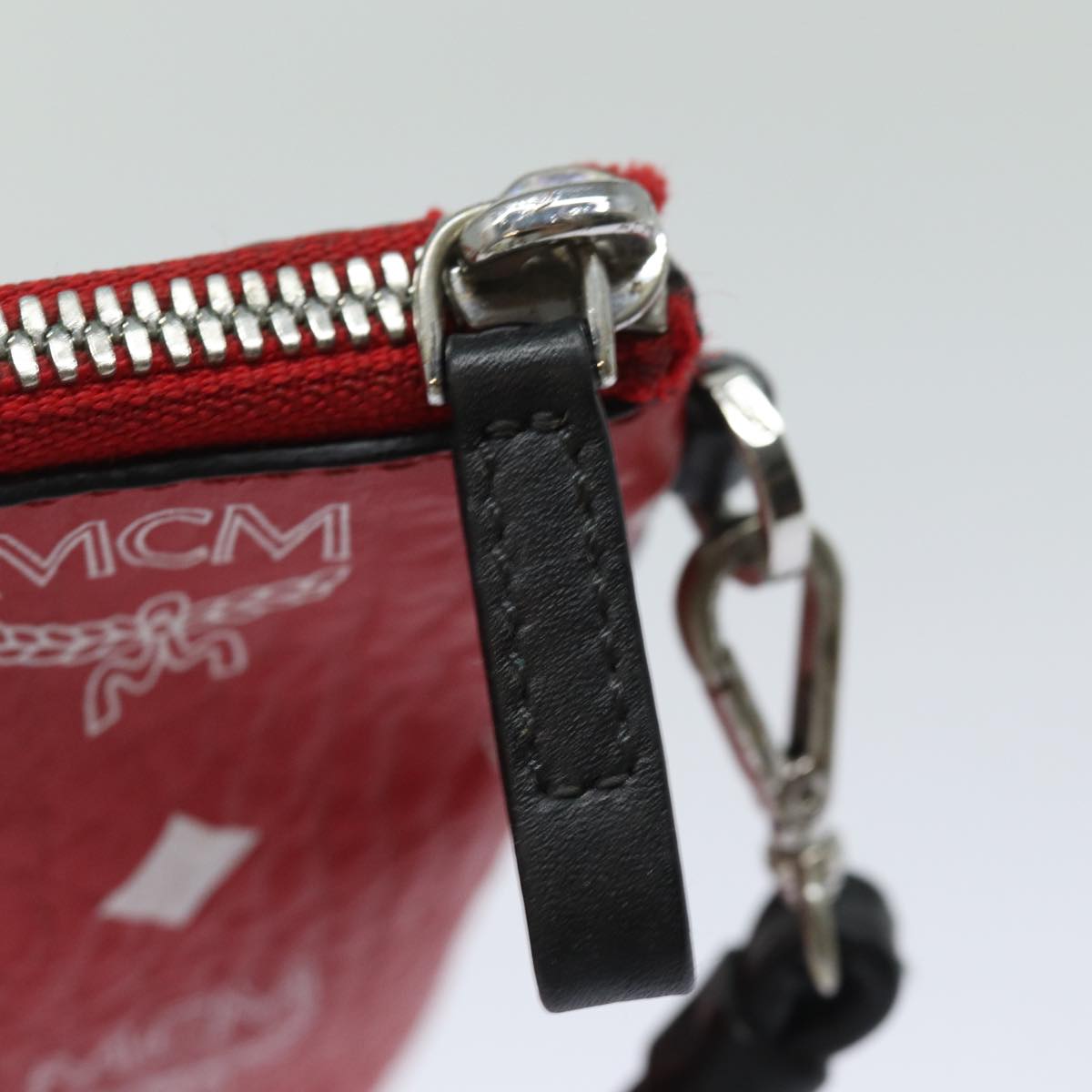 MCM Vicetos Logogram Clutch Bag PVC Red Auth 83991