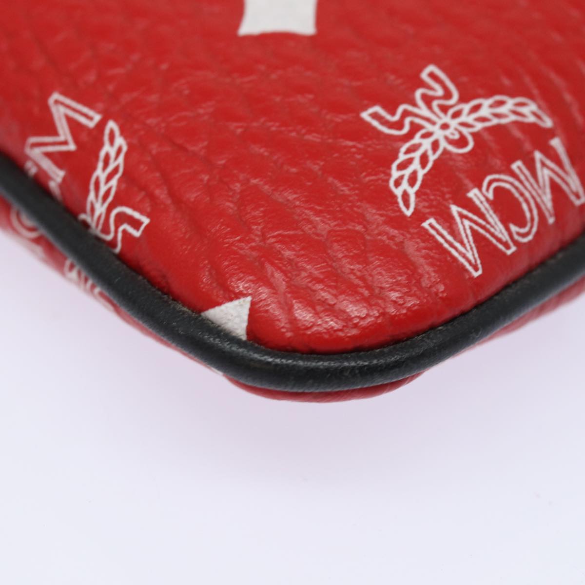 MCM Vicetos Logogram Clutch Bag PVC Red Auth 83991