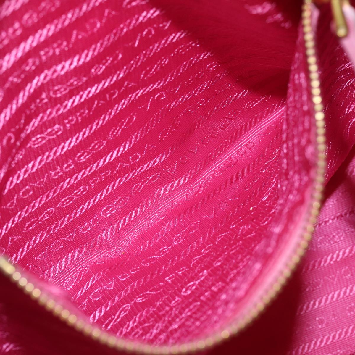 PRADA ribbon Hand Bag Nylon Pink Auth 84004