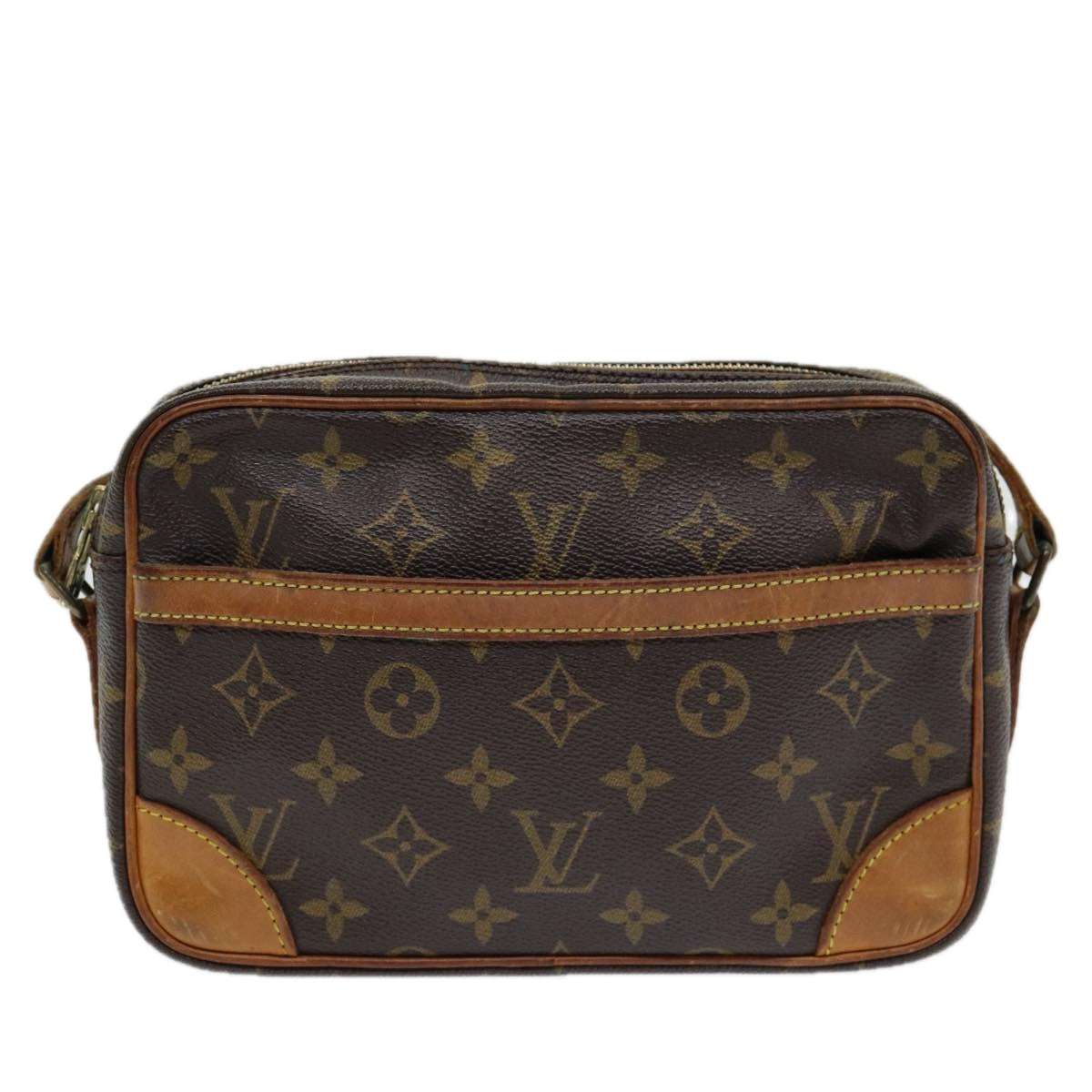 LOUIS VUITTON Monogram Trocadero 23 Shoulder Bag Beige LV Auth 84008