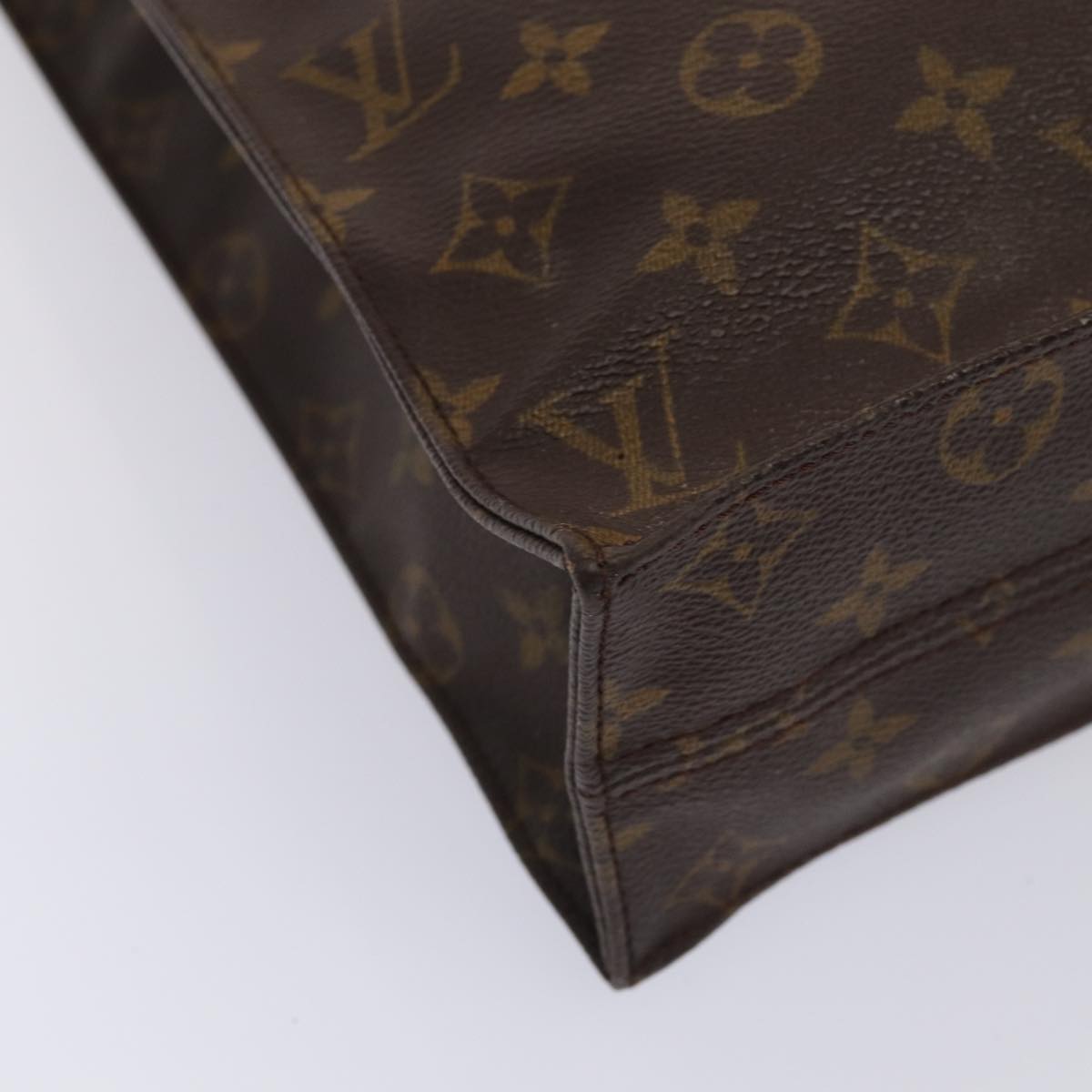 LOUIS VUITTON Monogram Sac Plat Hand Bag M51140 LV Auth 84016