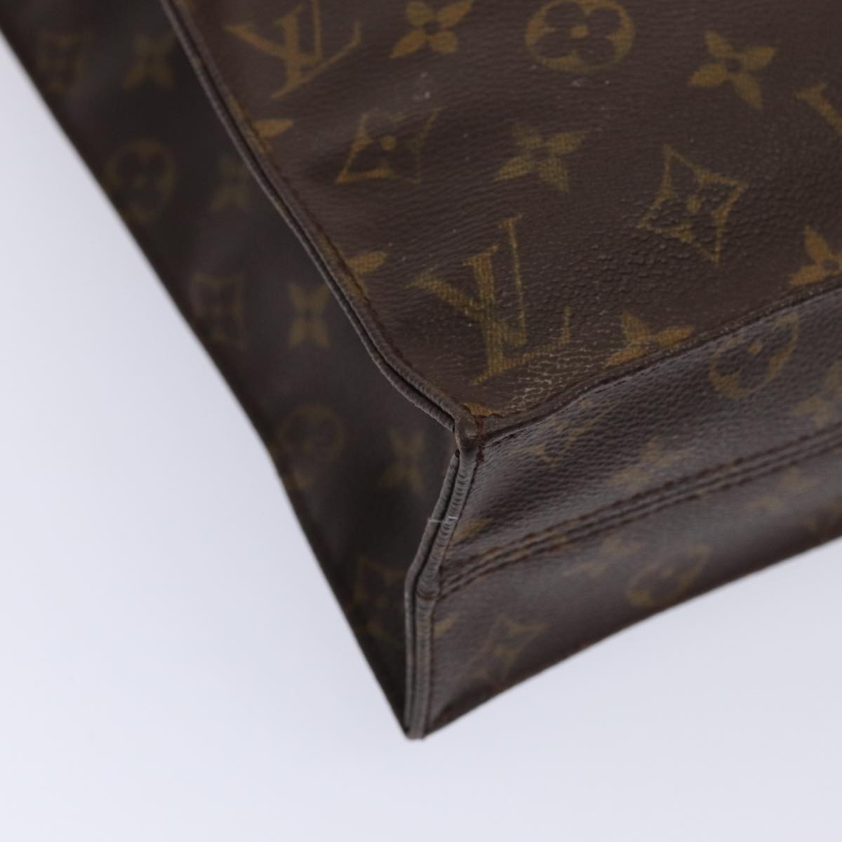 LOUIS VUITTON Monogram Sac Plat Hand Bag M51140 LV Auth 84016